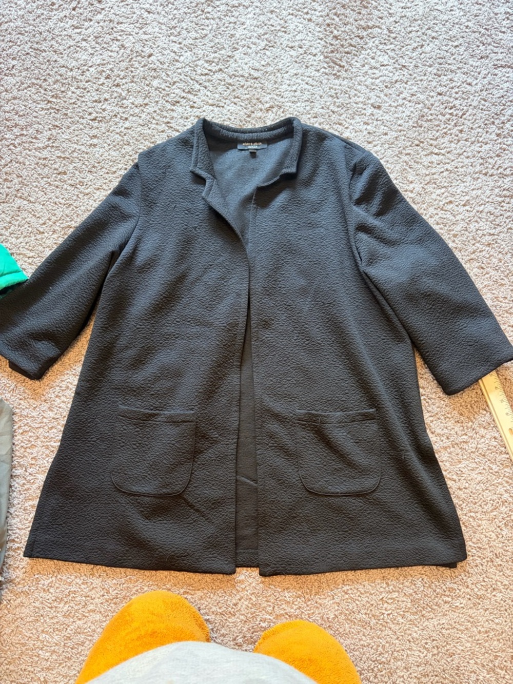 Black Quilted Open-Front Coat - Alex & Olivia - Picture 2 of 4